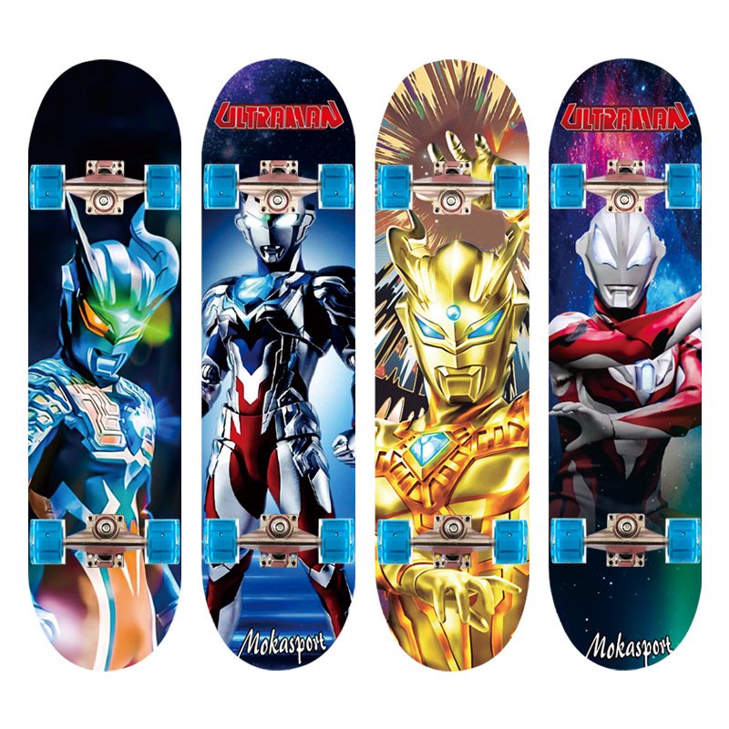 Three-six-year-olds and four-wheeled Ottman skateboards