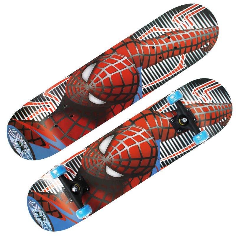 Monroe children's four-wheel skateboard starter, two-barrel road board flash, first-class cartoon