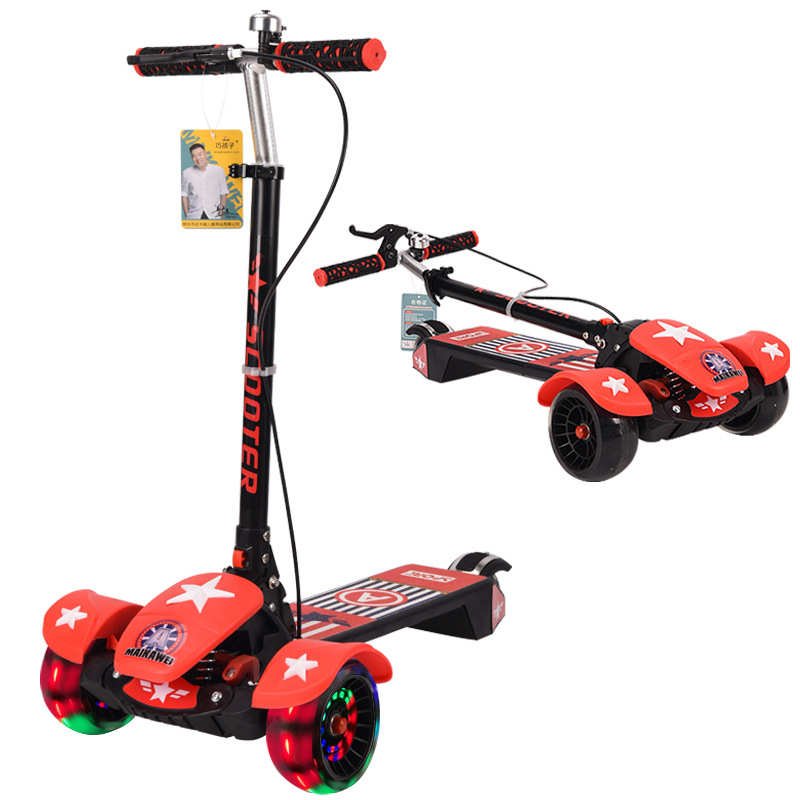 The Big Boy Music Lightboard Scooter folds his bike, three-wheel full skateboards for ages 3-16