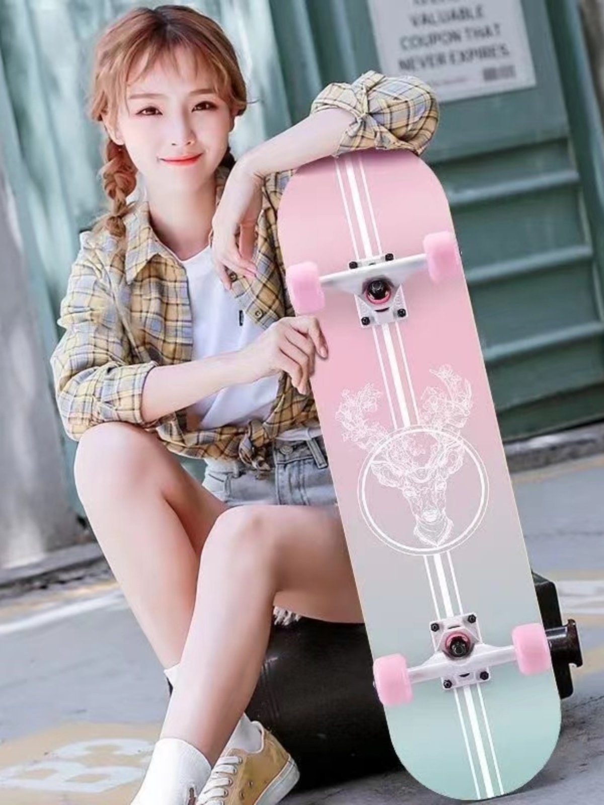 Dicannon, 5-18 years old, four-wheel double skateboard girl, first-class scooter kid