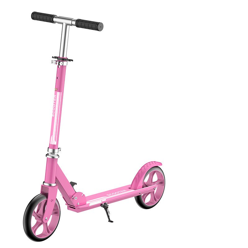 Two-wheeler skating carts for 8 children aged 6-12 and over, with brakes to fold boys and girls into adult steps