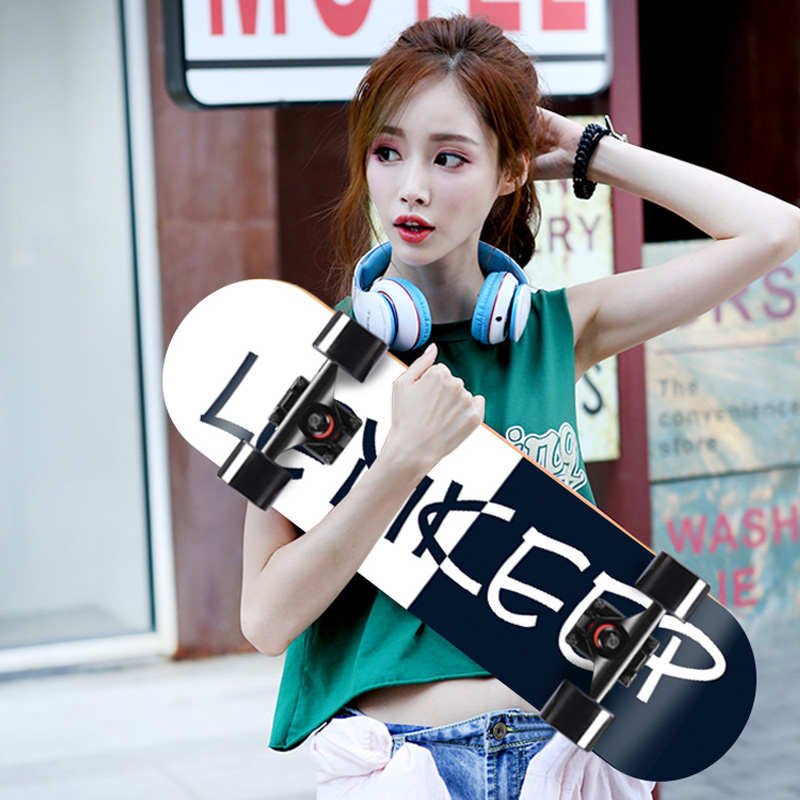 Skiker beginner, girls, kids, street brusher, double-trip beginner, girl skater