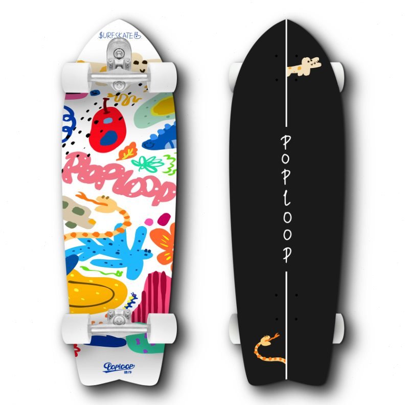poploop is made of a new, first-school, land-based surfboard, snowboarding