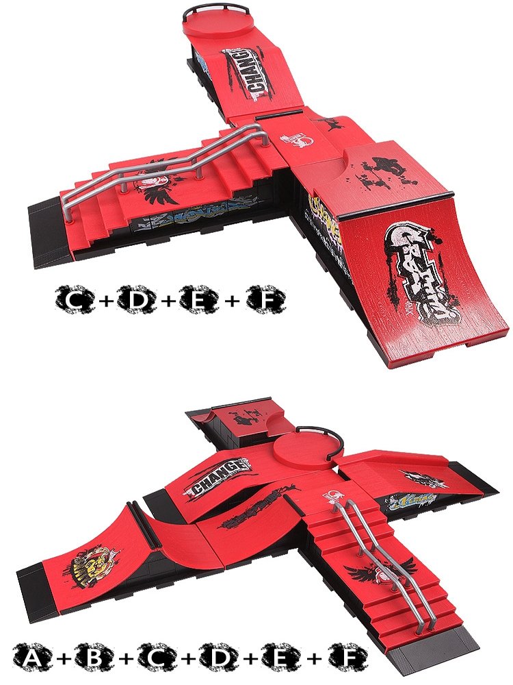 Finger skateboard model site scene scenery park, new novelty creative room sports assembly toy assembly