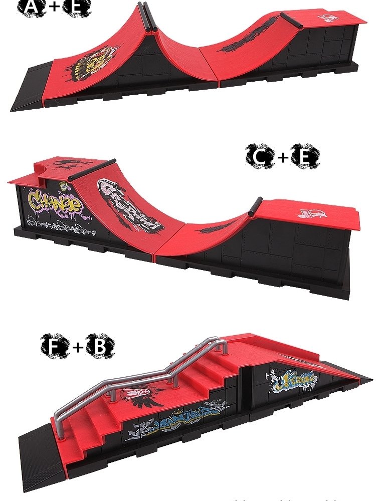 Finger skateboard model site scene scenery park, new novelty creative room sports assembly toy assembly