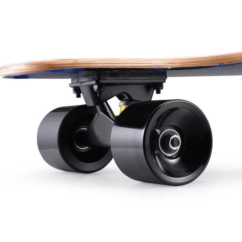 A sports skateboard fishboard for a four-wheeler skating beginner