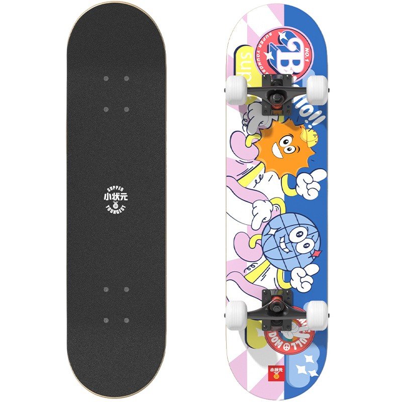 Small skating grounder's adult swipe-scratcher, four-wheel double-barrel kids skateboard