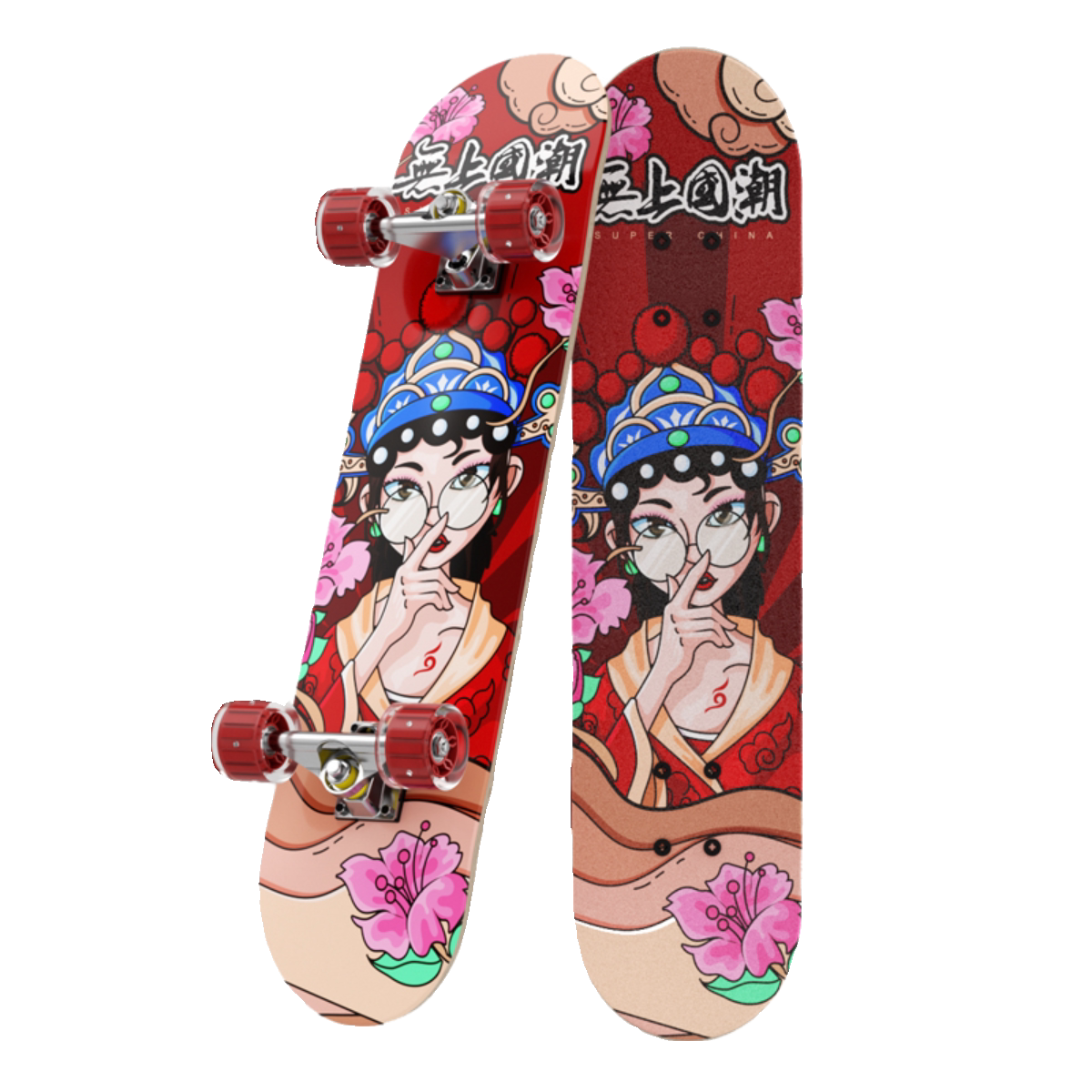 Skiboard beginners, girls and boys aged 6-12, 15 teenagers and 18 adults, four-wheel double-barrel professional skateboards