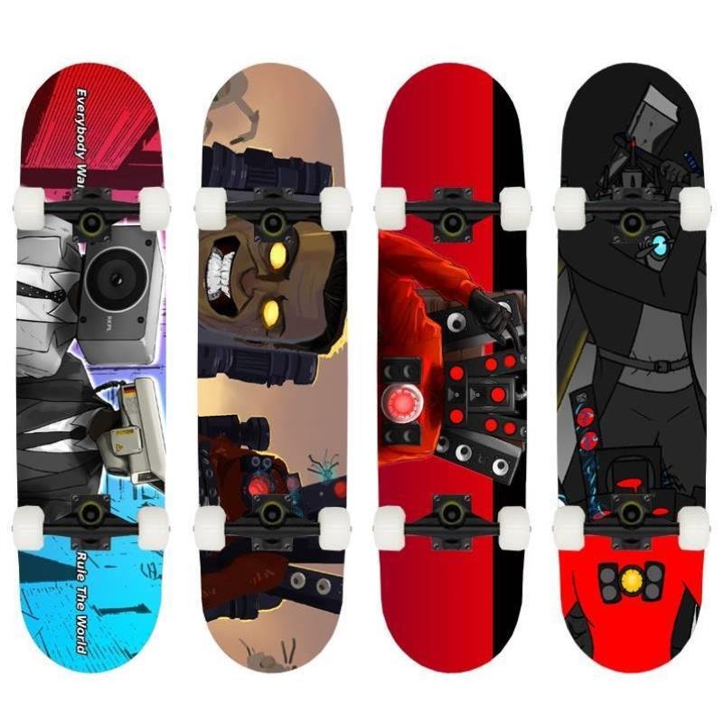 The toiletman, Titan Monitor, professional skater, young four-wheeler skater boy, boy.