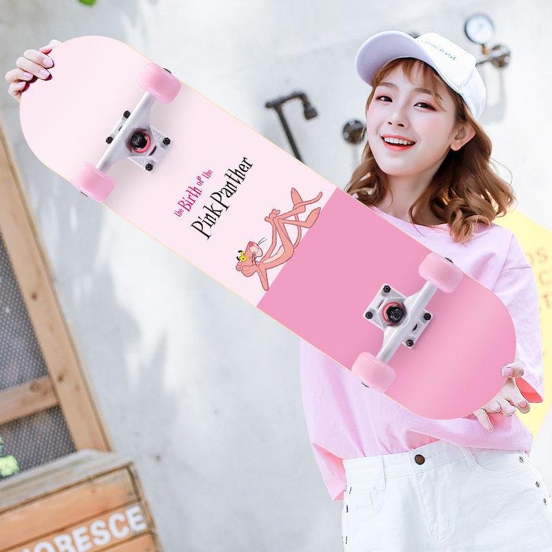 Four-wheel skateboards beginners, adult boys and girls, adult Korean-style, short-board, double-doved kids skater