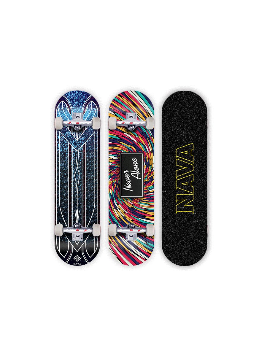 NAVA SKATEBOARDS FOR YOUNG BOYS, GIRLS AND BOYS, DOUBLE-TRUCKS, ADULT FOUR-WHEELER