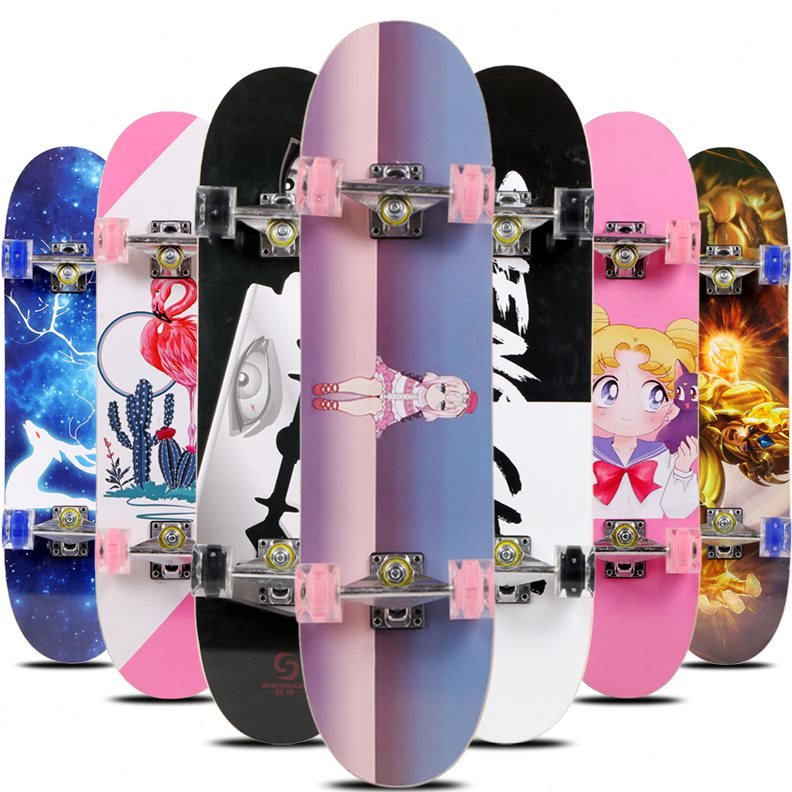 Scratch-skinner, adult girls and boys, four-wheeled street scooter