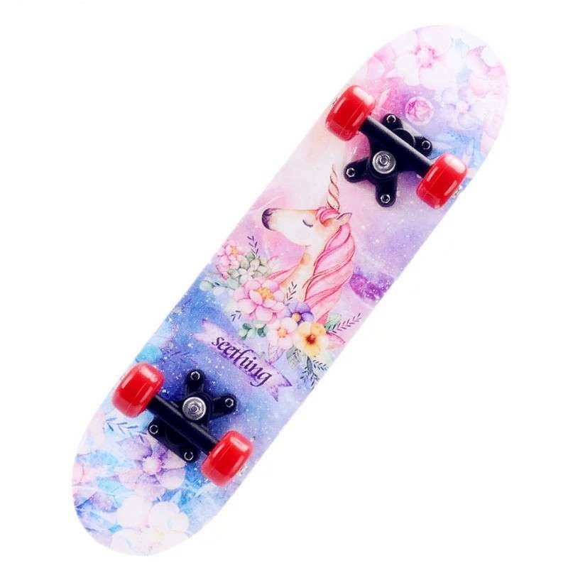 Two-barrel skateboard girls, boys and girls, 6-12-year-old flash wheel