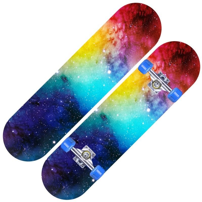 Boys and girls on night skateboards for four-wheeler young children aged 2-3-6-12