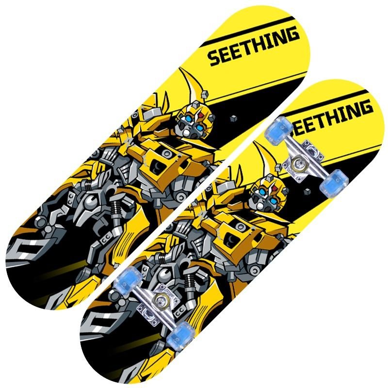 Boys and girls on night skateboards for four-wheeler young children aged 2-3-6-12