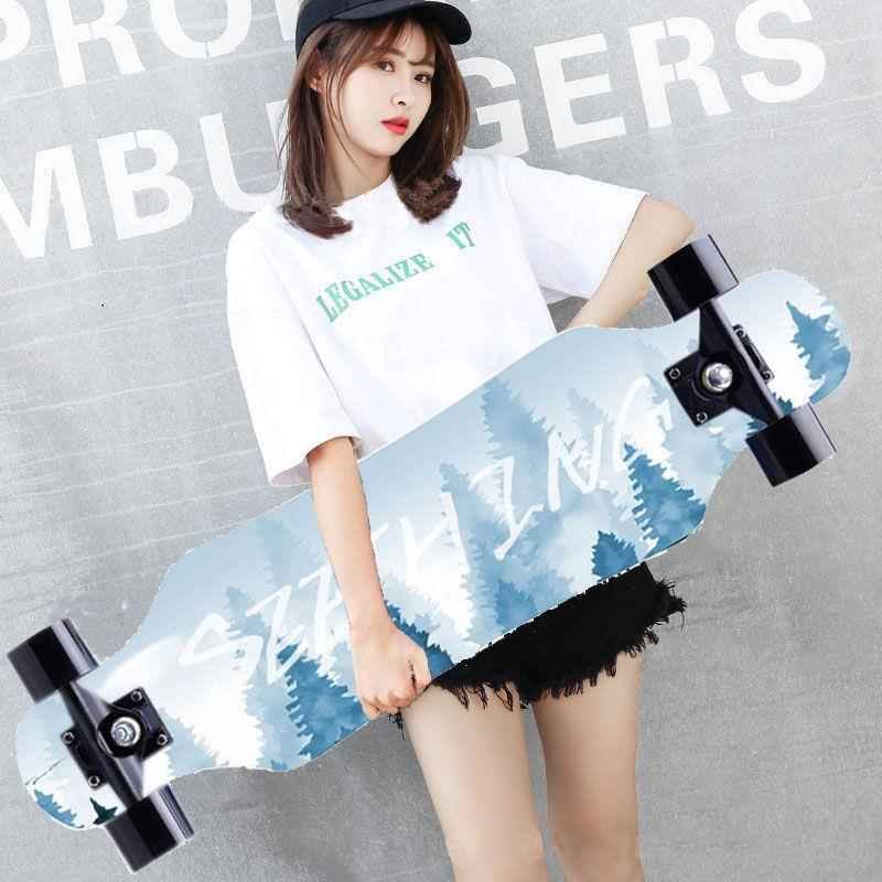 A grown-up skating scholar on a four-wheeler skating board for boys and girls in the street