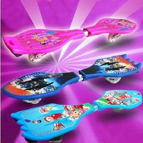 Two skateboards, two-twirl two-wheeler