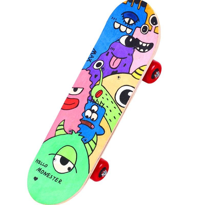 THE CHILDREN'S CREATIVE SKATER'S HOT FIELD IS A BLANK PAINTING OF THE CHILDREN'S SCRAWL DIY DOUBLE-BARBOARD PEDIATRIC GARDEN