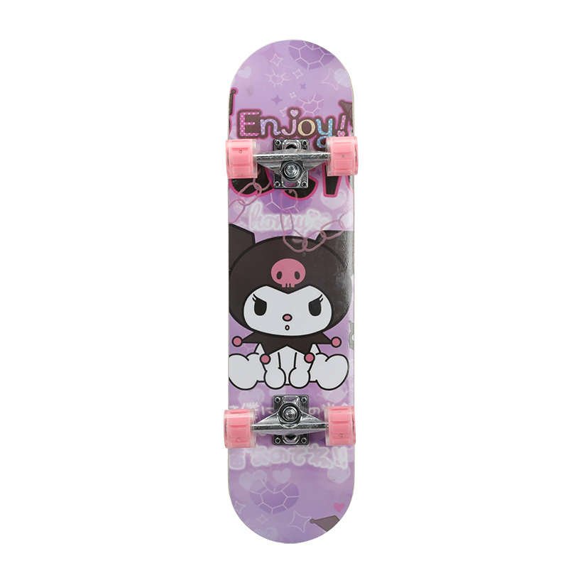 6-12-year-old girl with a kid skateboard