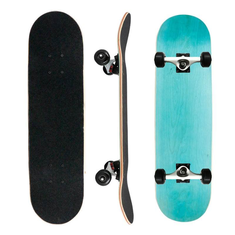 A professional double-coloured slab, four-wheeled skating scholar, an adult male and female, and an adult skating