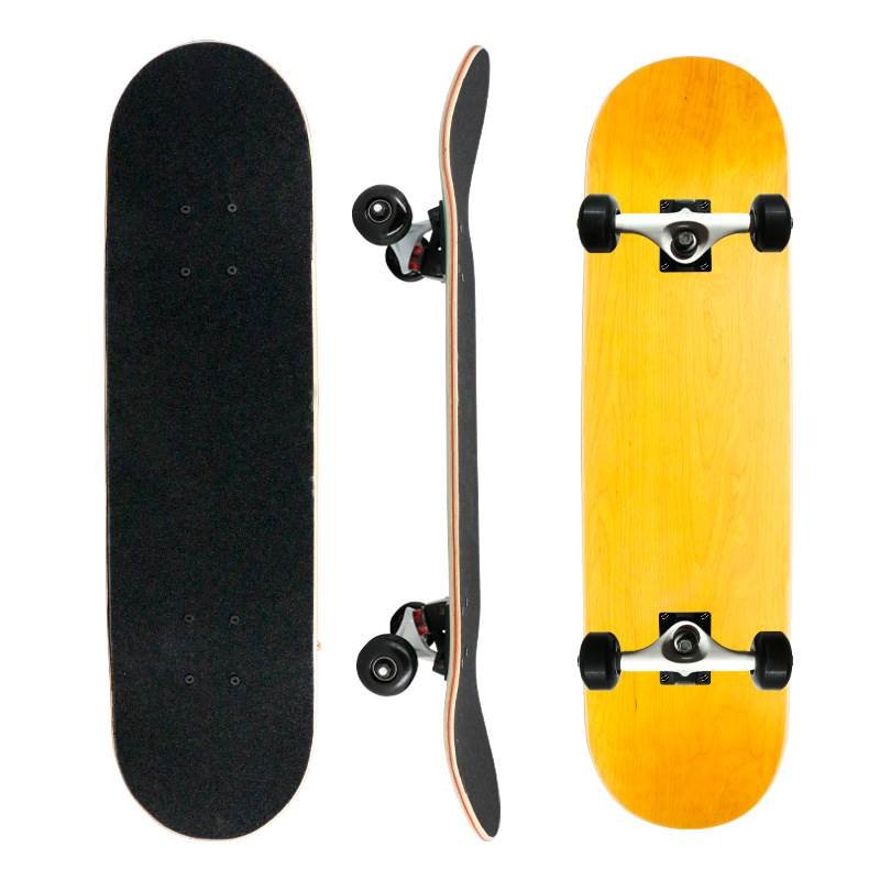 A professional double-coloured slab, four-wheeled skating scholar, an adult male and female, and an adult skating