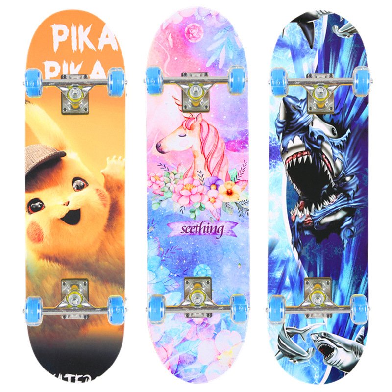 Four rounds of professional slabs for young boys and girls and two adult skating carts for skaters