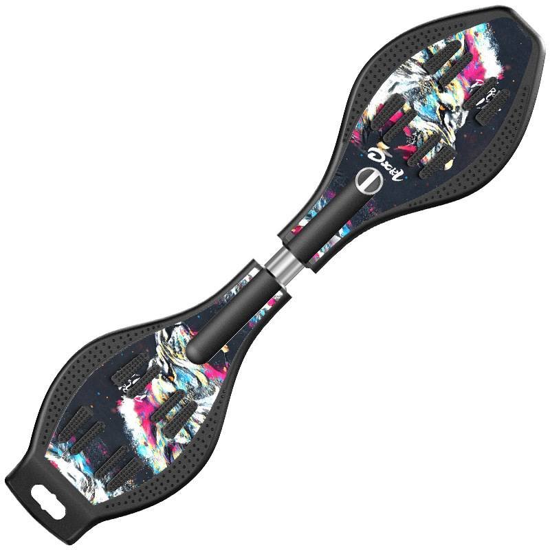 Two-wheel flash-and-twirling kids, two-wheel swinging dragonboards