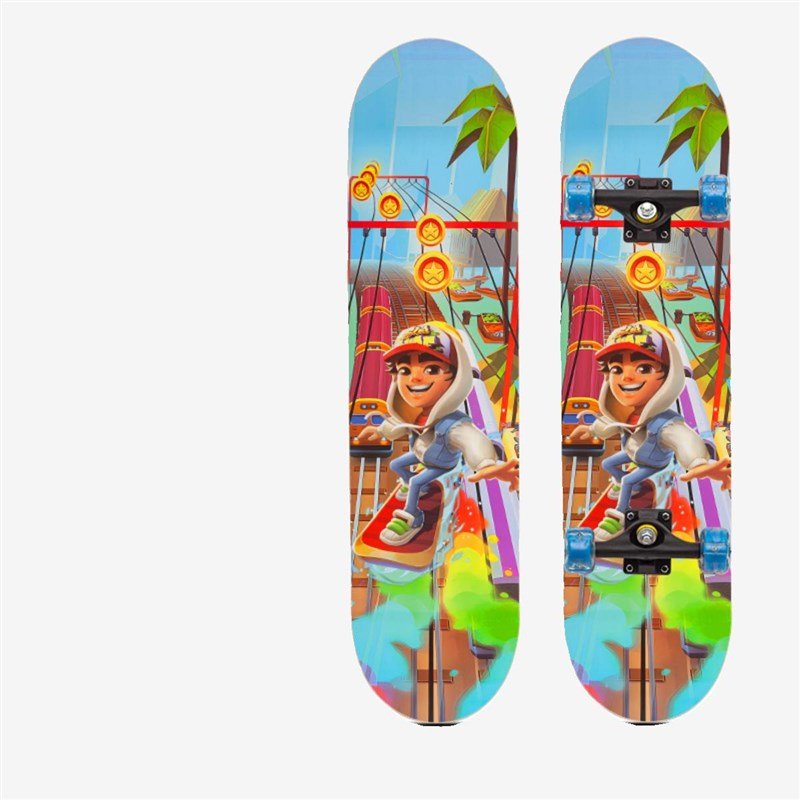 high-quality skateboard 6-15-year-old q-boy 8-12 metro junior scholar, four-wheel double-barrel flash