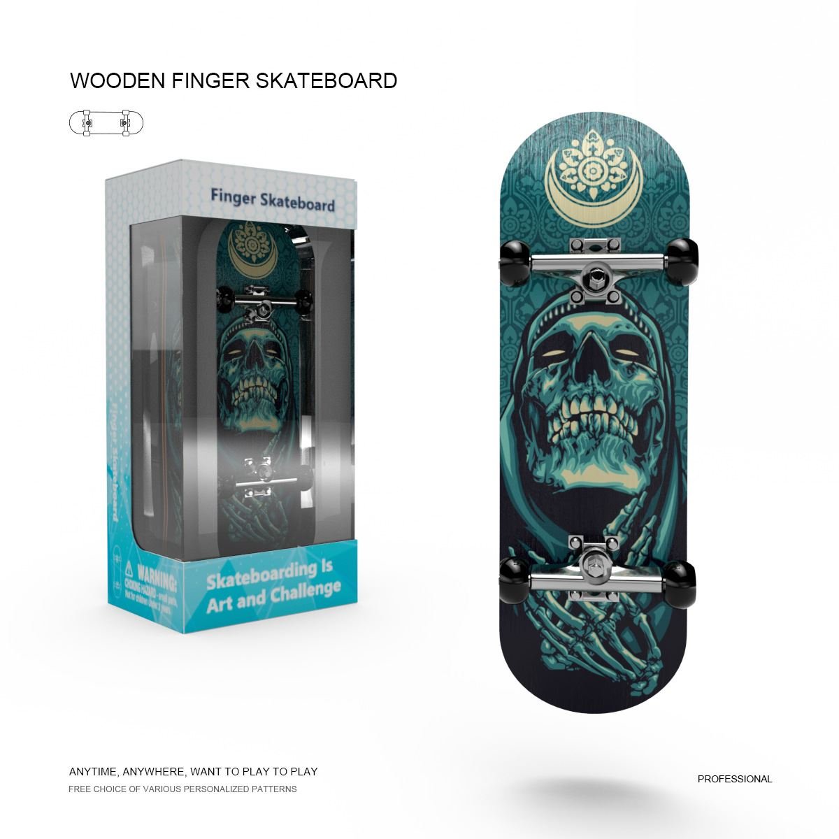 2024 NEW MAPLE FINGERBOARD, 29MM BEARING POINTER, TWO-BARREL PANEL, OPEN-BOARD CREATIVE TOY