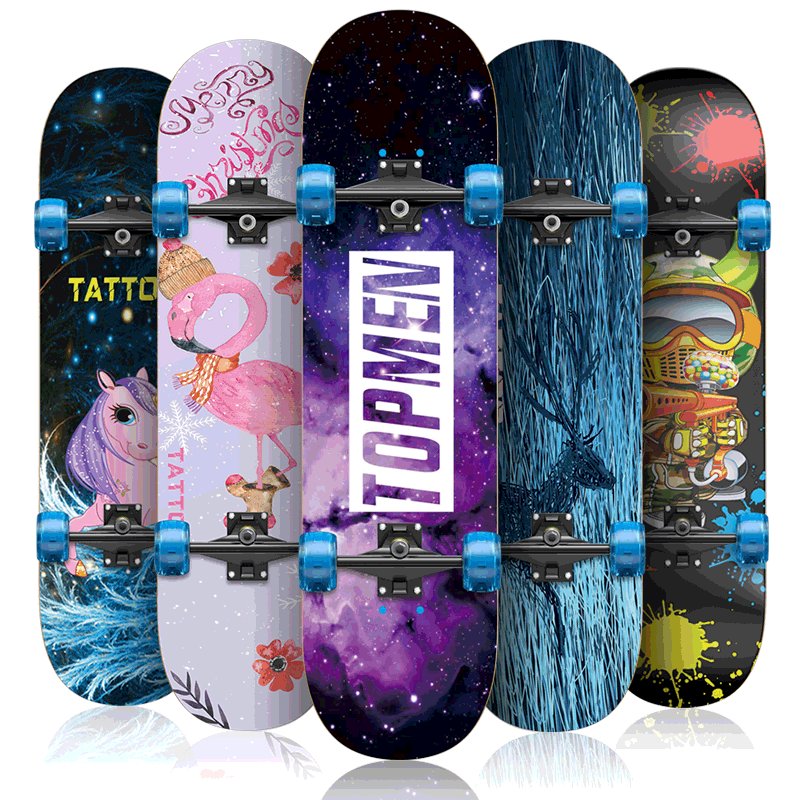Four-wheel skateboard beginners, adult boys and girls, adult skating carts 6-12 years old