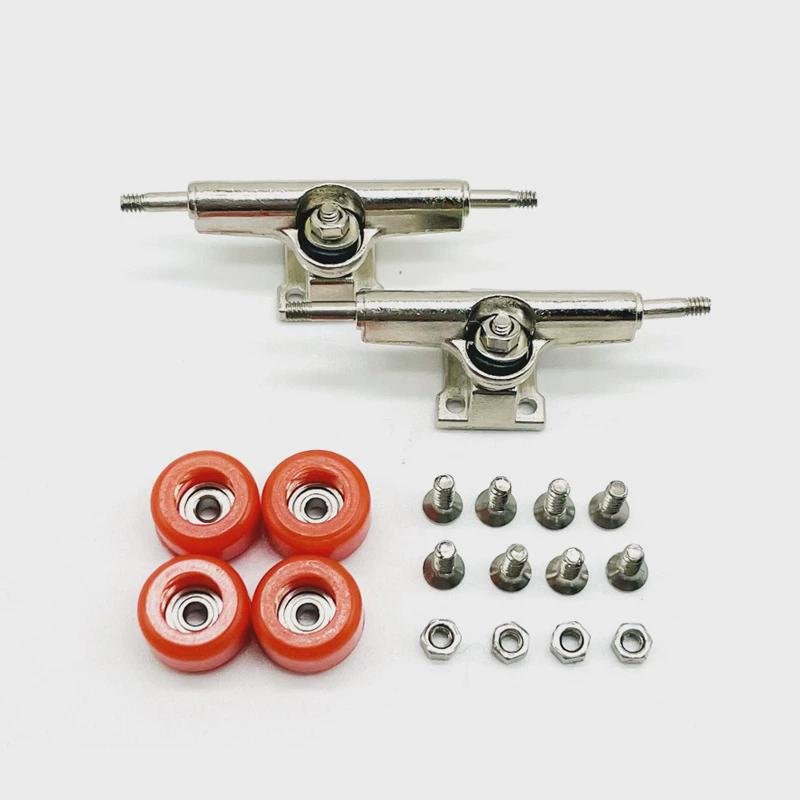 A silver-coloured nickel-plating stub fitting for the finger skater bridge, multi-colored bearing wheel-pumping nut part of the wheel hand
