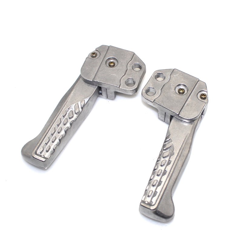 Aluminum Silver Rear Pedal Passenger Pedal and Foot Pedal Set Motorcycle Body Systems