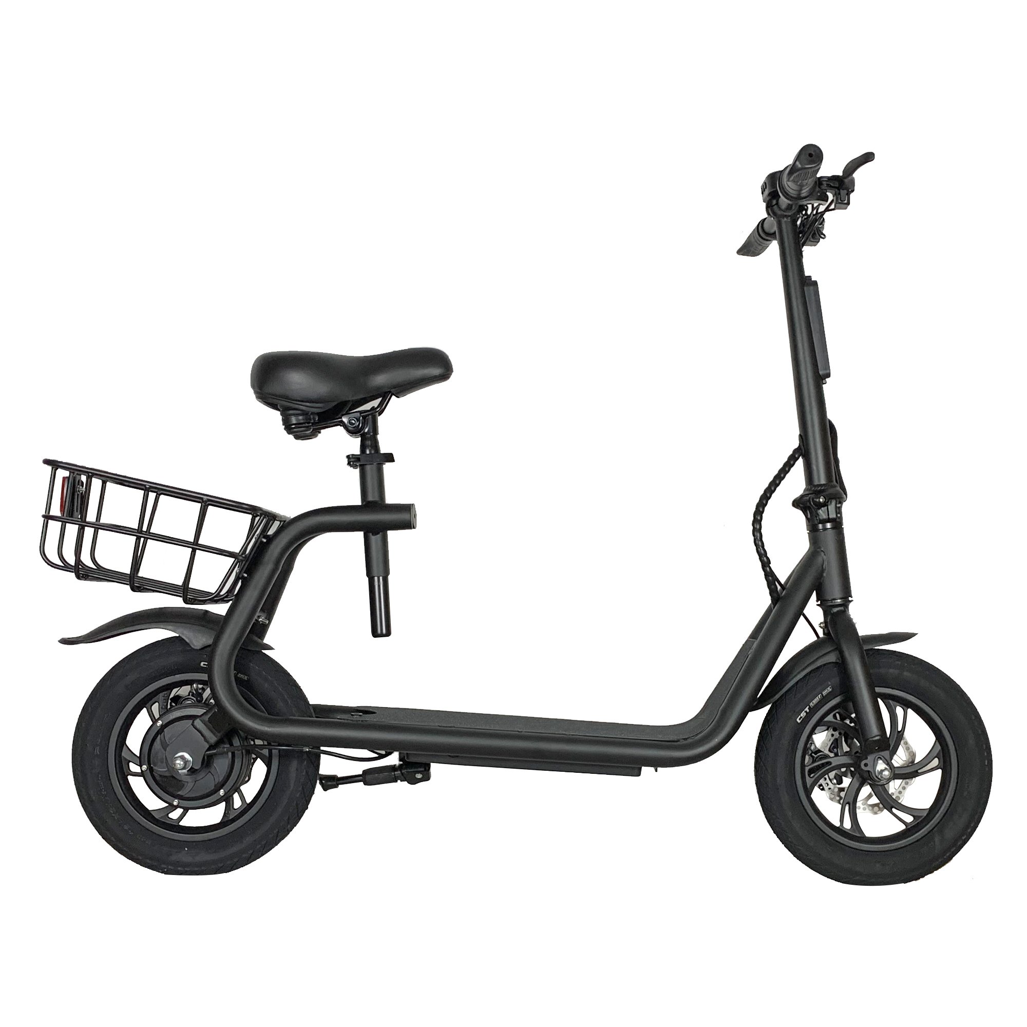 New Popular 12 Inch Tyre Max Speed 25km/h 6Ah 350W Waterproof Adult Electric Scooter With Basket