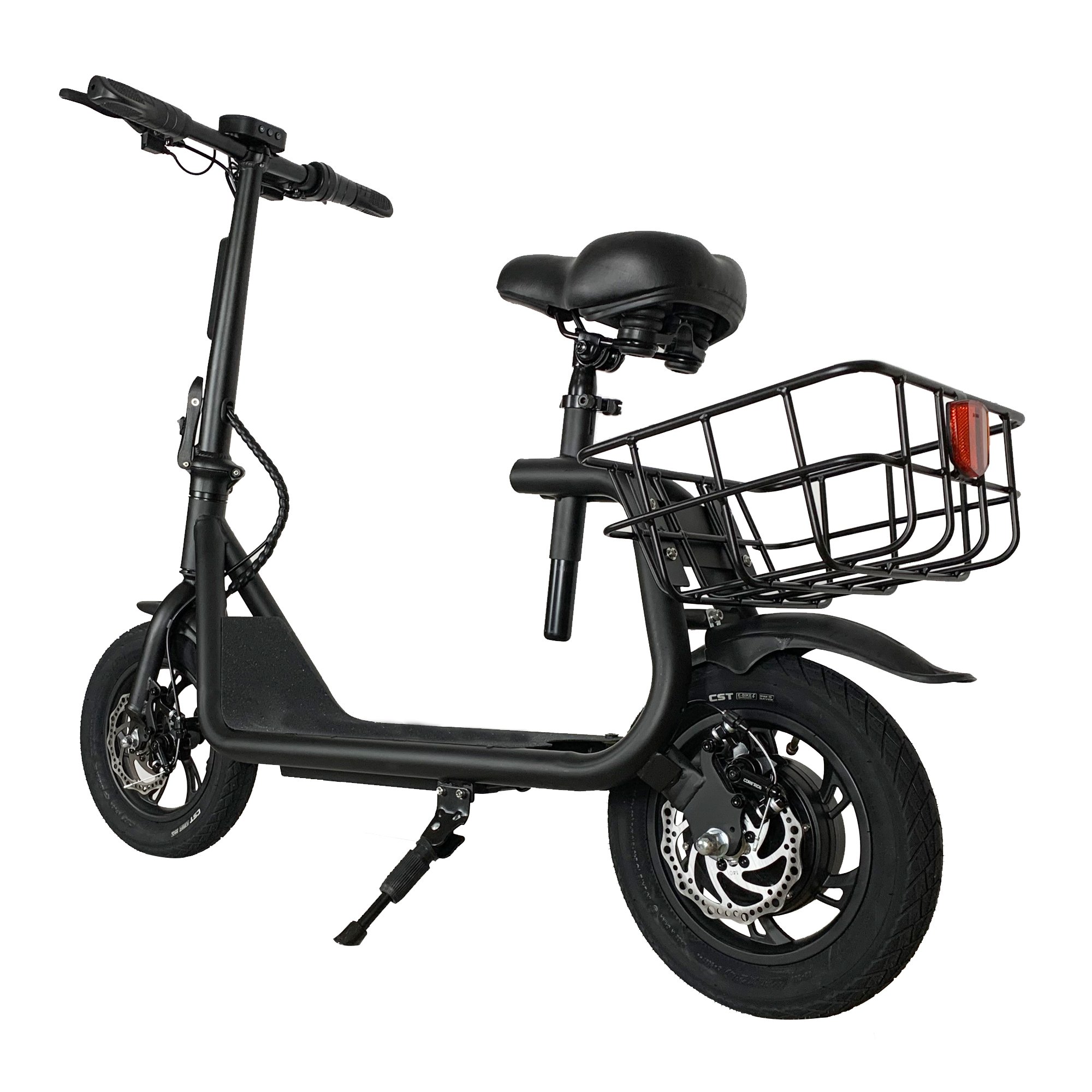 New Popular 12 Inch Tyre Max Speed 25km/h 6Ah 350W Waterproof Adult Electric Scooter With Basket