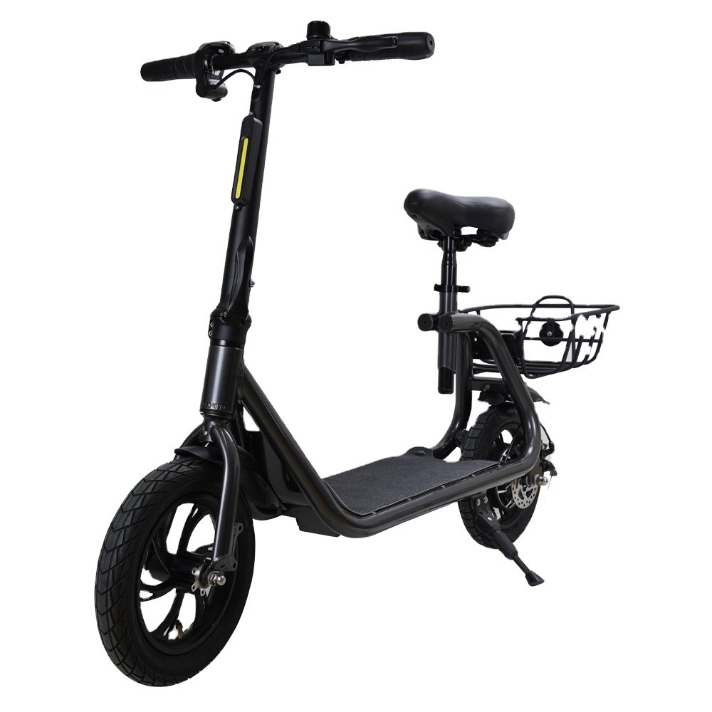 New Popular 12 Inch Tyre Max Speed 25km/h 6Ah 350W Waterproof Adult Electric Scooter With Basket
