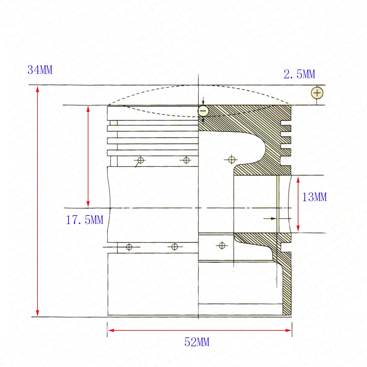 52mm Piston Rings Kit For GY6 50CC 105CC 120CC Jonway Jmstar Yiying Wangye Baotian Sunny Keeway Roketa JCL Scooter Parts