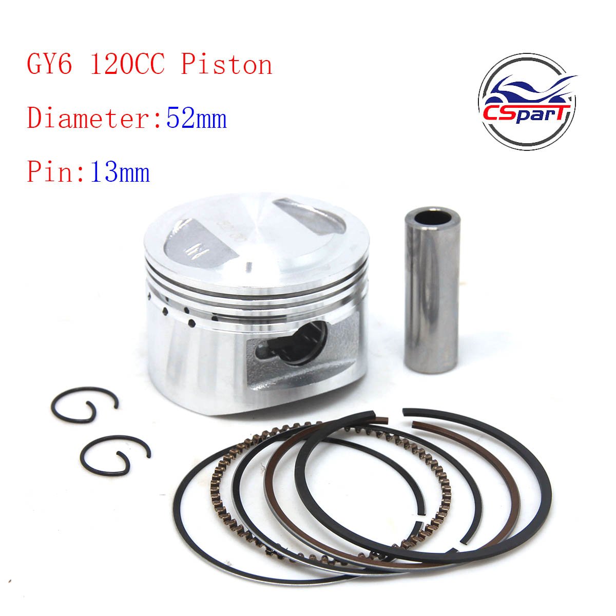 52mm Piston Rings Kit For GY6 50CC 105CC 120CC Jonway Jmstar Yiying Wangye Baotian Sunny Keeway Roketa JCL Scooter Parts