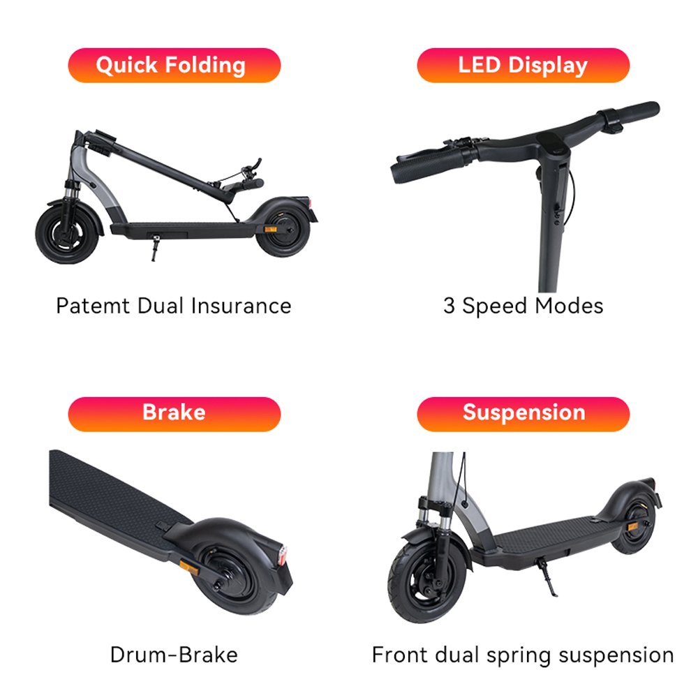 Amazon Hot Sell Foldable Foldable Standing E-scooter 350w 36v 10Ah 2 Wheel Electric Kick Scooters For Adult