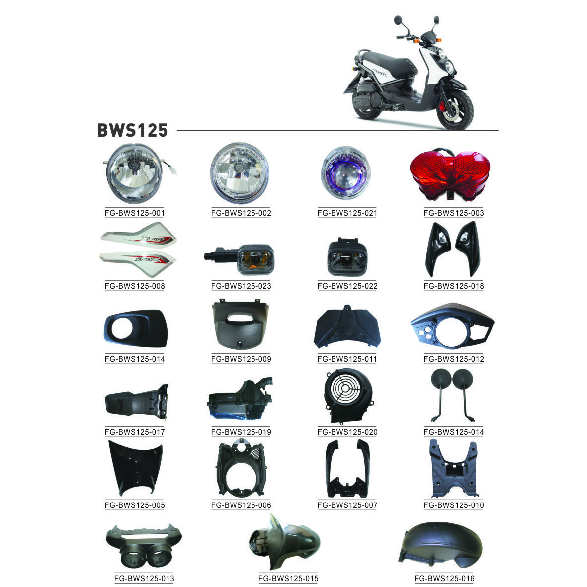 BWS125 motorcycle parts/Japan motorcycle spare parts/China best motorcycle parts