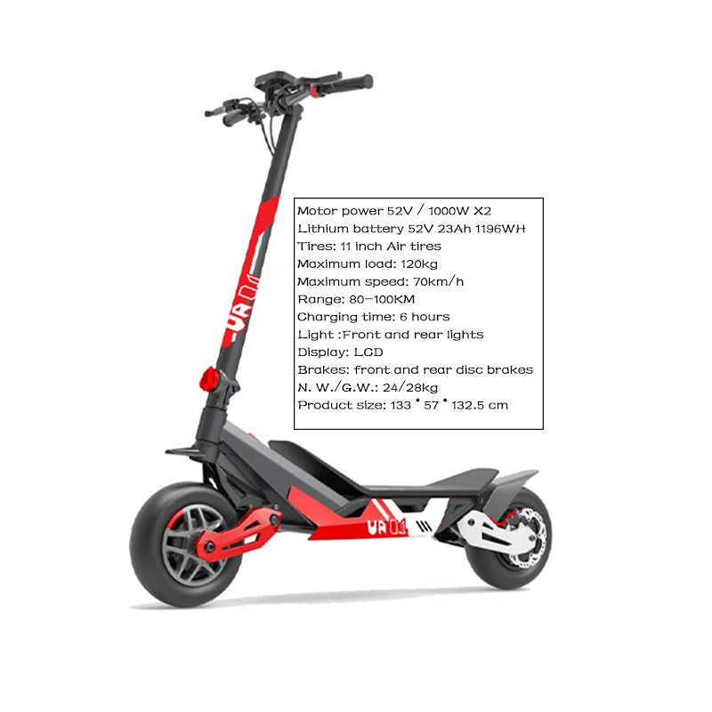 OEM ODM Factory 1000W E Electric Scooters Cheap Off Road 11 Inch Tires Waterproof 52 Volt Electric Scooter