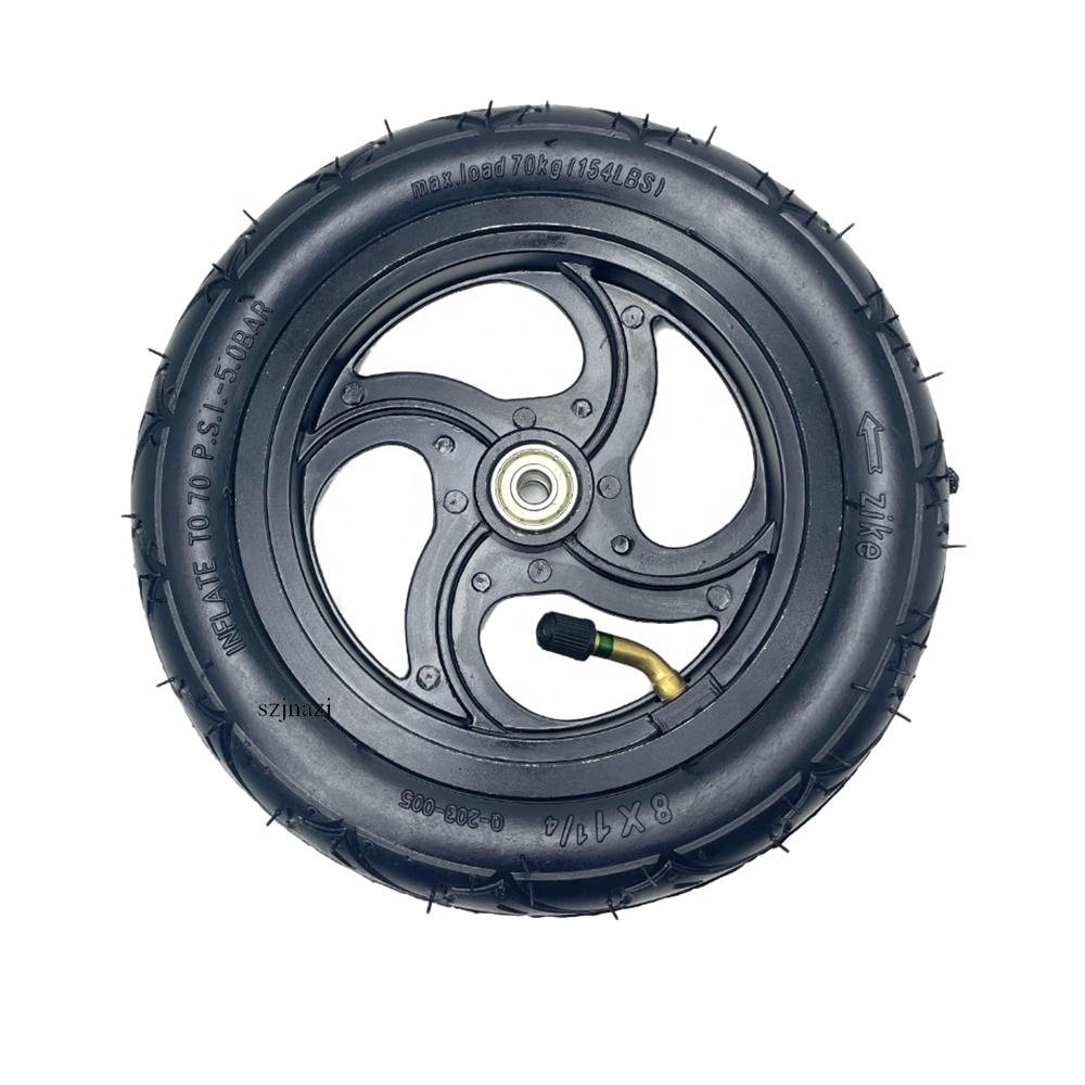 8x1 1/4 Wheel Pneumatic Tire with Aluminum Alloy Rim for 8 Inch Electric Scooter