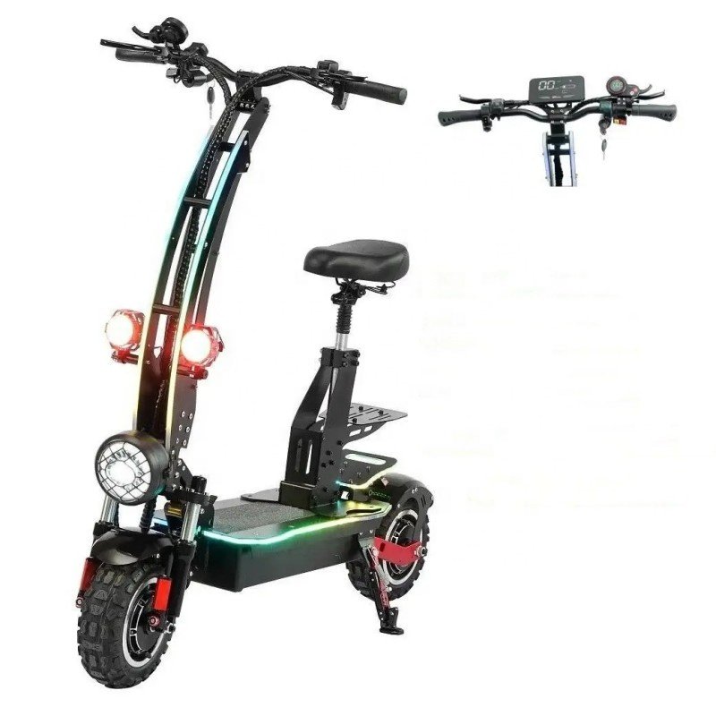 2024 Unisex Electric Scooter 10000W Adult Electric 2-Wheel Foldable Scooter with Intelligent Dual Motor Power and Large Battery