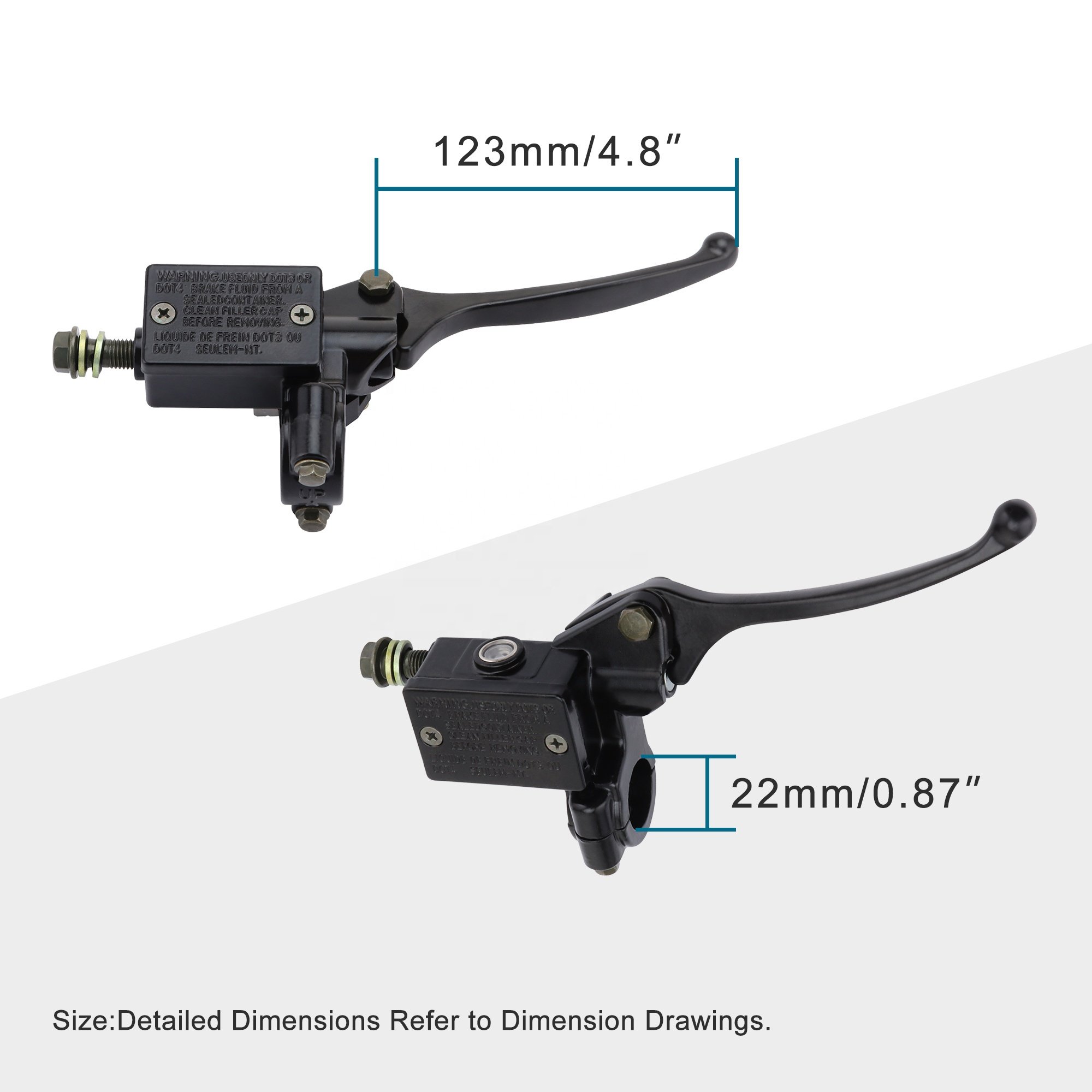 GOOFIT 7/8" Motorcycle Right Hydraulic Brake Master Cylinder Lever for GY6 50cc 125cc 150cc 250cc ATV Quad Mopeds Scooters