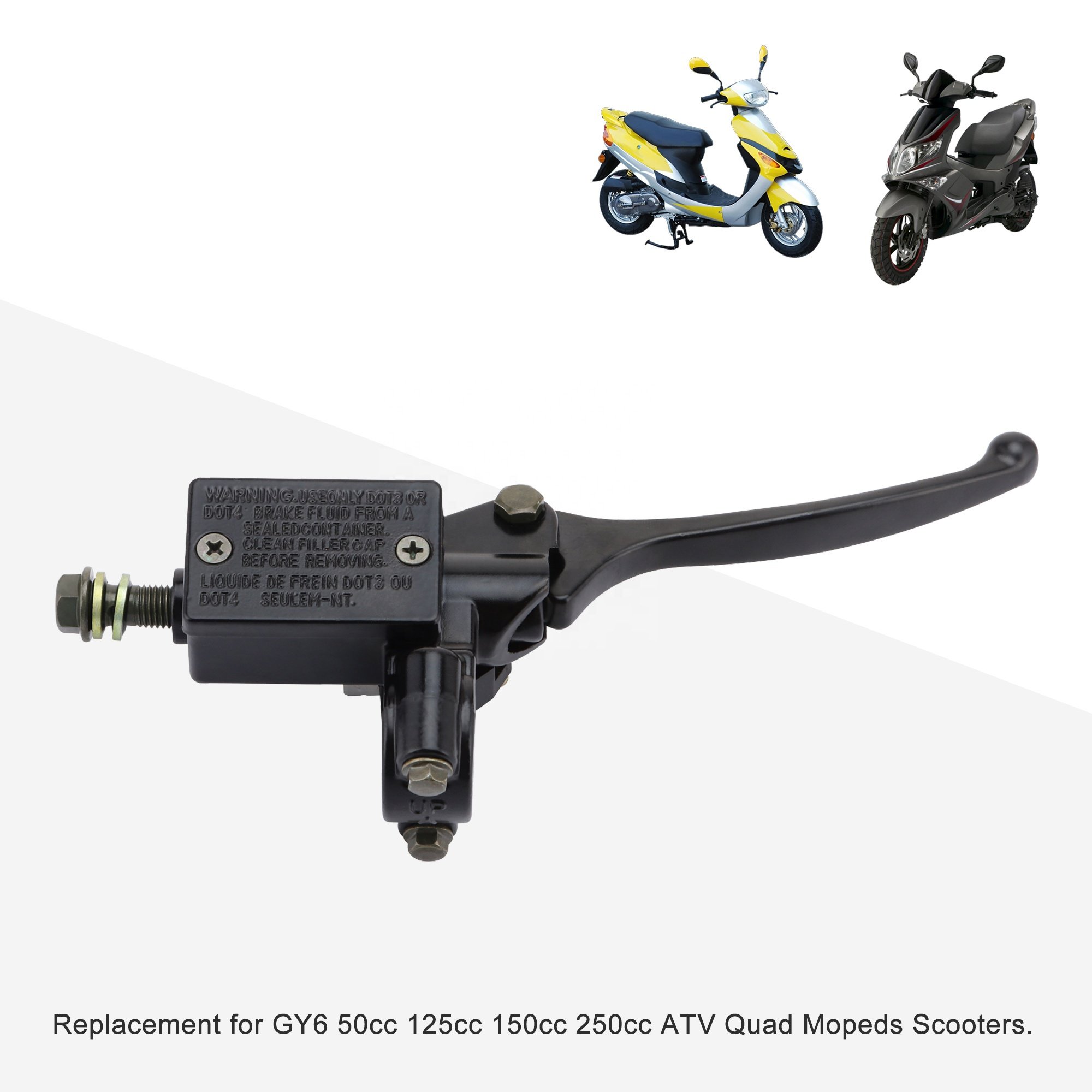 GOOFIT 7/8" Motorcycle Right Hydraulic Brake Master Cylinder Lever for GY6 50cc 125cc 150cc 250cc ATV Quad Mopeds Scooters