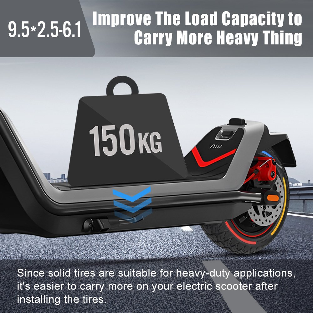 9.5 Inch Solid Tire Off Road Honeycomb Rubber Replacement for Niu Electric Scooters Wheel Tyres