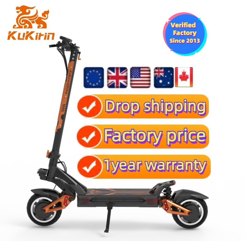 2024 new New Arrival KuKirin G3 Pro 52V 23AH Battery Electric Scooter 1200W*2 Big dual Motor at EU Warehouse Kugookirin Original