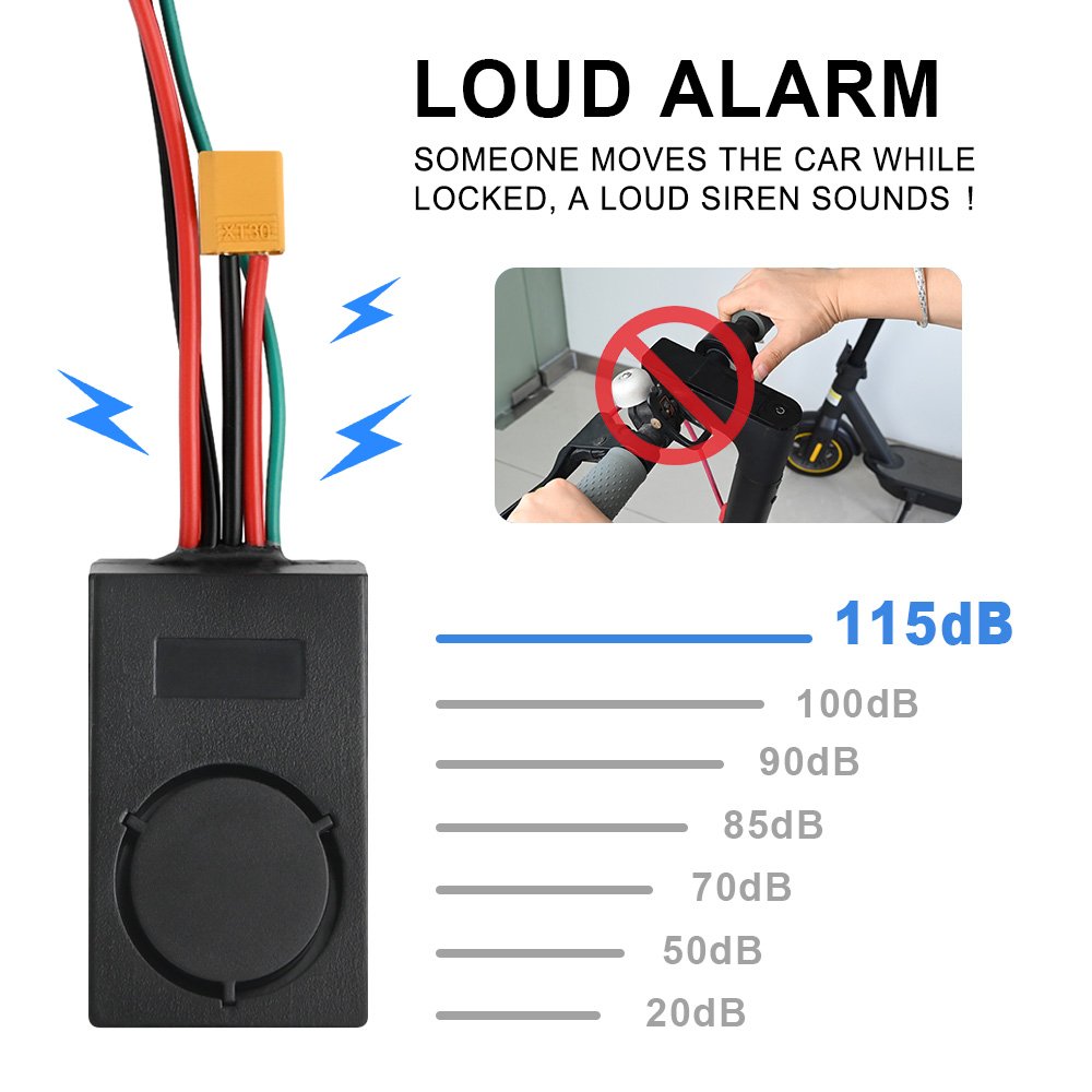 Security Smart Remote Control Alarm Anti-Theft Connector 36-55V 115dB XT30 XT60 For Xiaomi M365 Max G30 Scooter