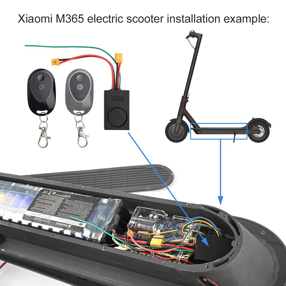 Security Smart Remote Control Alarm Anti-Theft Connector 36-55V 115dB XT30 XT60 For Xiaomi M365 Max G30 Scooter
