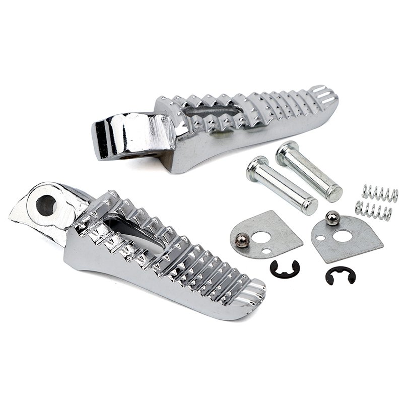 Aluminum Motorcycle Front Rear Footrests Driver Aluminum Alloy Silver Footrest Foot Pegs Pedal