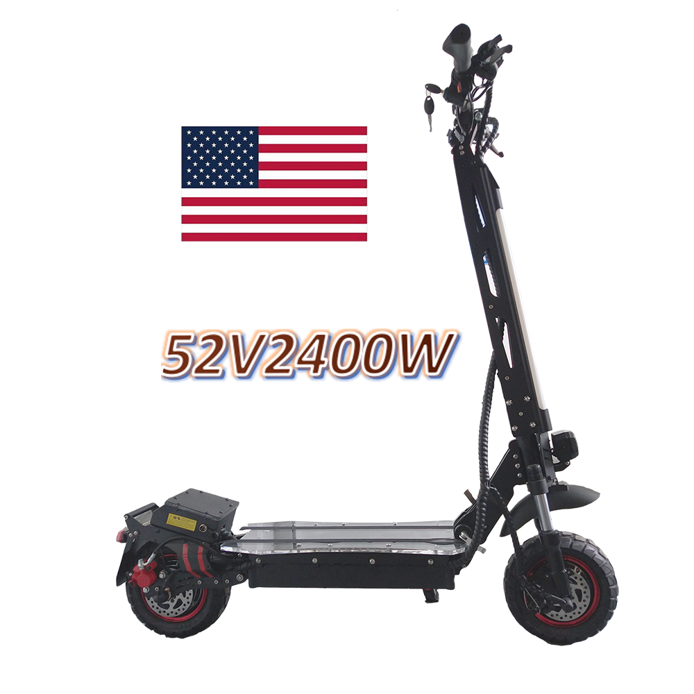 US STOCK 55kmh e-scooter 11 inch big wheel 52v fast off road dual motor 2400w e escooter adult electric scooter